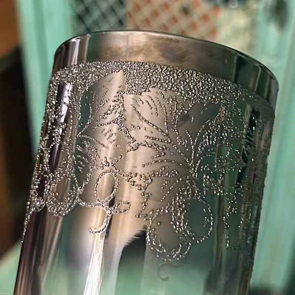 Set Of 4 Vintage Dorothy Thorpe Silver Overlay Etched Highball Glasses - Picture 4 of 6